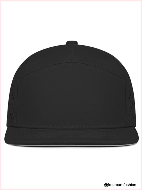 7 Panel Snapback Performance Hat - Flat Brim, Adjustable, Unisex
